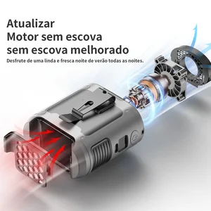 Quạt eo di động ngoài trời, 2000mah, treo cổ, gió mạnh với băng ghế điện, đèn LED cho thể thao, hành lang, công việc ngoài trời 8 Bán hàng chính không quạt NA - №5