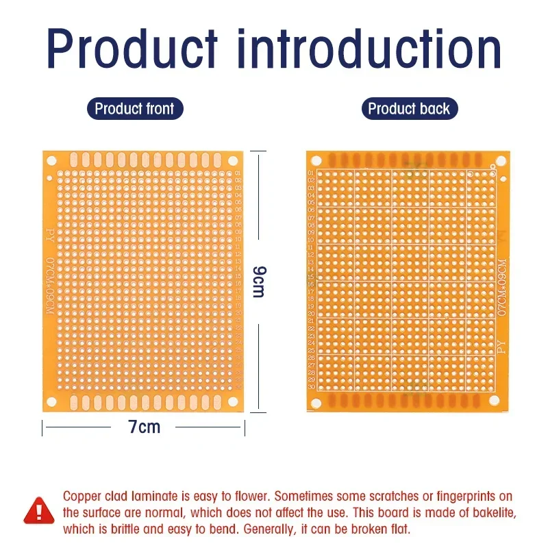 5/10pcs PCB Single Sided Circuit Board 5*7cm 7*9cm 9*15cm Bread Board Protoboard Universal Printed Circuit Boards DIY Set Yellow