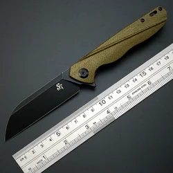 Sitivien ST103 Folding Knife D2 Steel Blade G10/Micarta Handle EDC Pocket Knifes  for Working Camping Hiking Survival Fishing