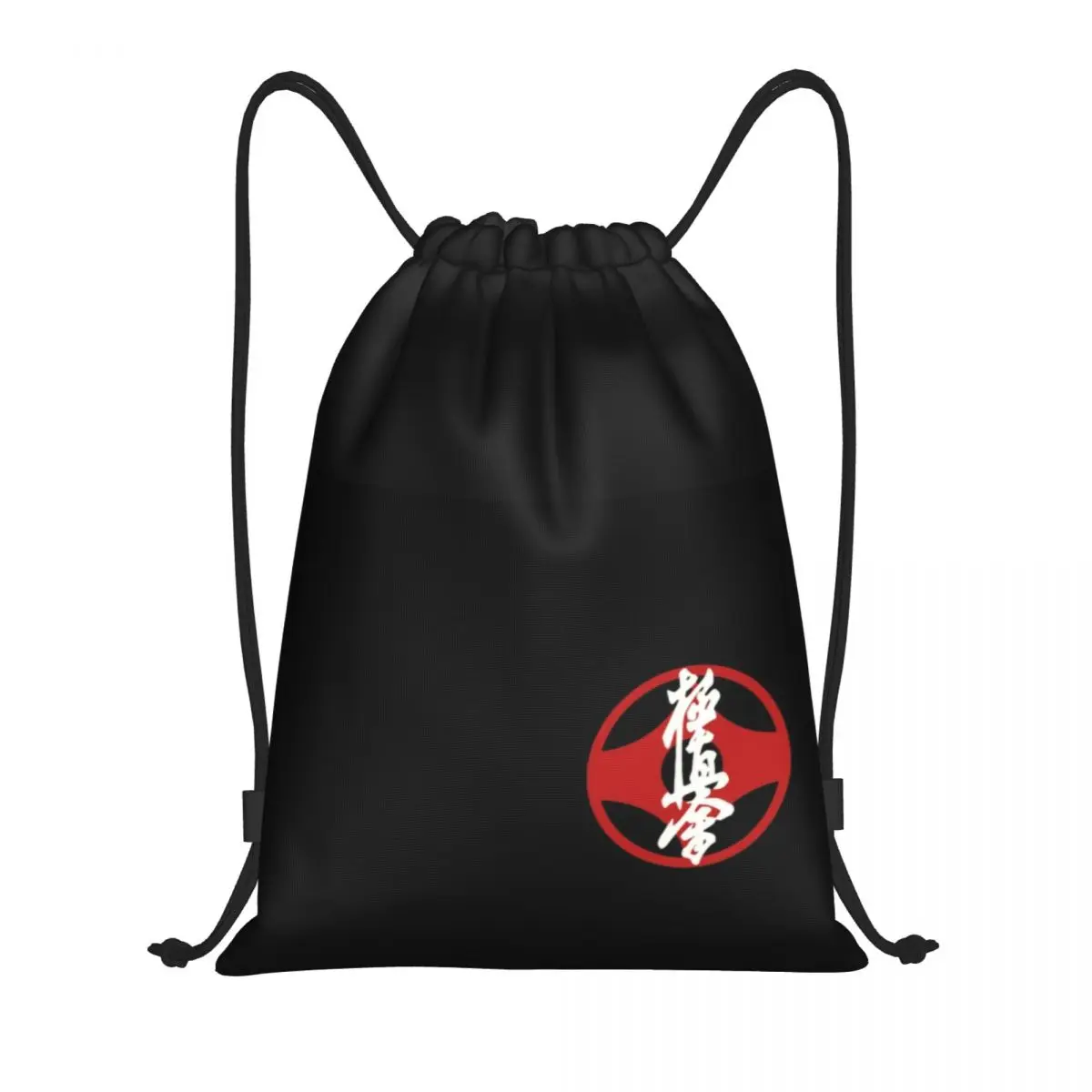 Kyokushin-Karate Logo Drawstring Mochila para homens e mulheres, Sports Gym Bag, Martial Arts Training Sackpack