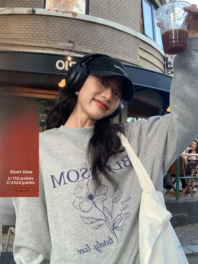 

Свободный комфортный худи-свитшот женский, весна 2026, новинка, корейский стиль, очень красивый топ, модель DS284