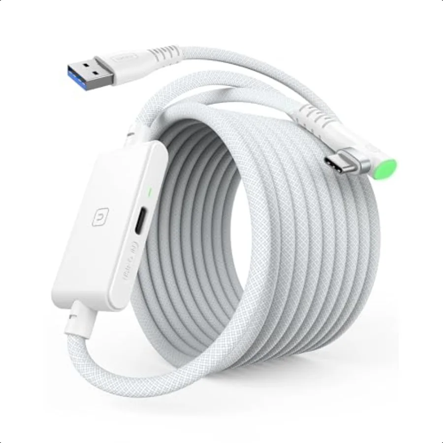 كابل ربط VR ممتاز بطول 16 قدم مع شحن USB 3.0 متوافق مع Meta Quest 3s Oculus Quest 3 2 Pro Pico 4 PC VR وSteam VR P