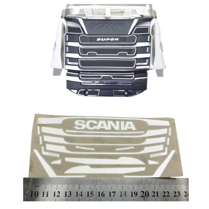 

Metal Paste Model Intake Hood Stickers for 1/14 Tamiya Truck Tractor Scania 56368 770s DIY RC Cars Upgrade Decoration Parts