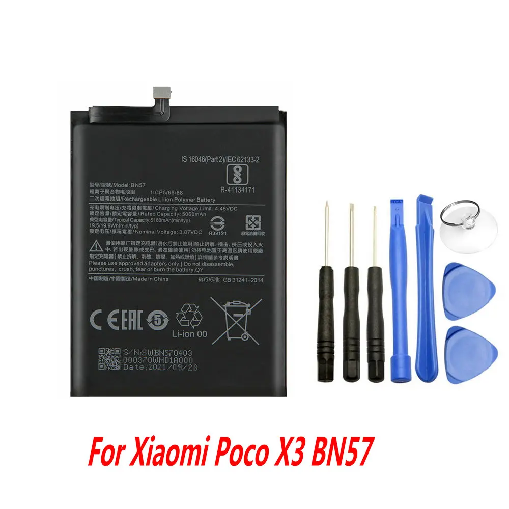 High Quality BM4Y 4520mAh For Xiaomi  Redmi K40 K40 Pro BN57 5160mAh For Xiaomi Poco X3 Phone