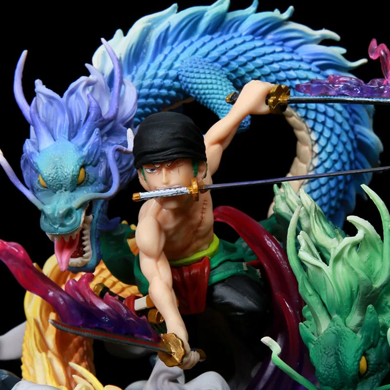 18cm Anime Action Figure One Piece Roronoa Zoro Gk Santoryu Three Dragons Xz Xs Jointly-designed Pvc Collectible Model Doll Toy