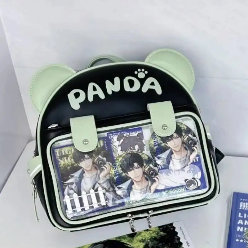 Patchwork Contrast Color Letter Print Backpac Fashion Kawaii Transparent Ita Bags New Women Students Casual Sweet Y2k Schoolbags