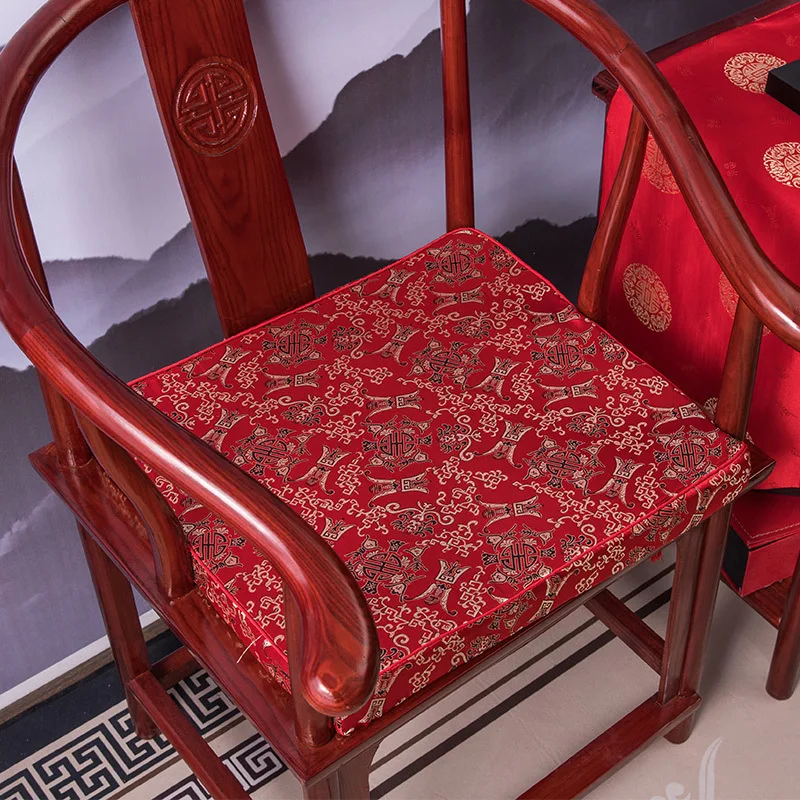 Chinese Style Traditional Chair Cushion Sponge Sofa Cushion Wooden Red Seat Sponge Can Washable Home Soft Seat / Back Cushion
