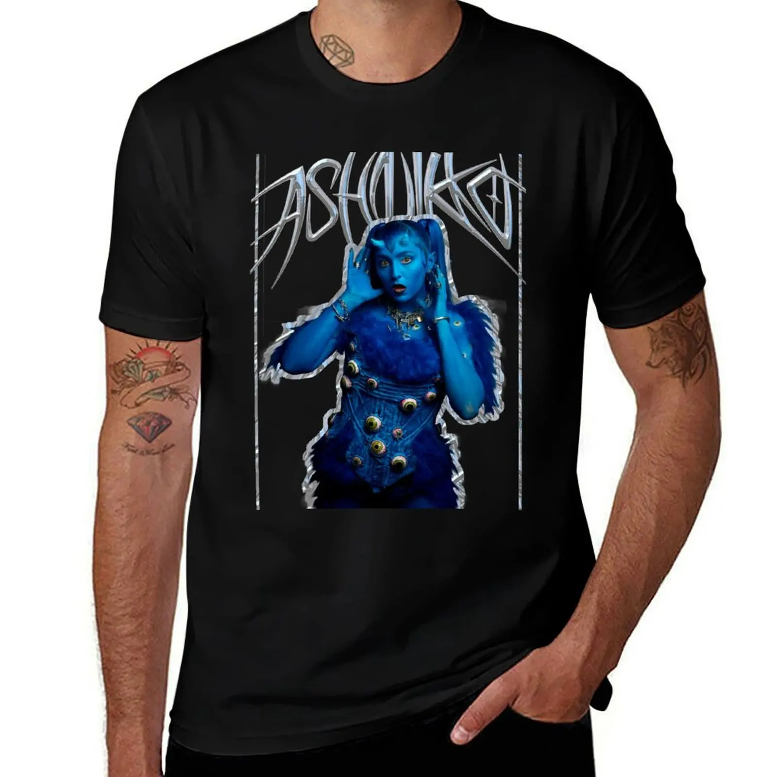 

Ashnikko blue devil clear background T-Shirt Fashion Graphic Tee for Men