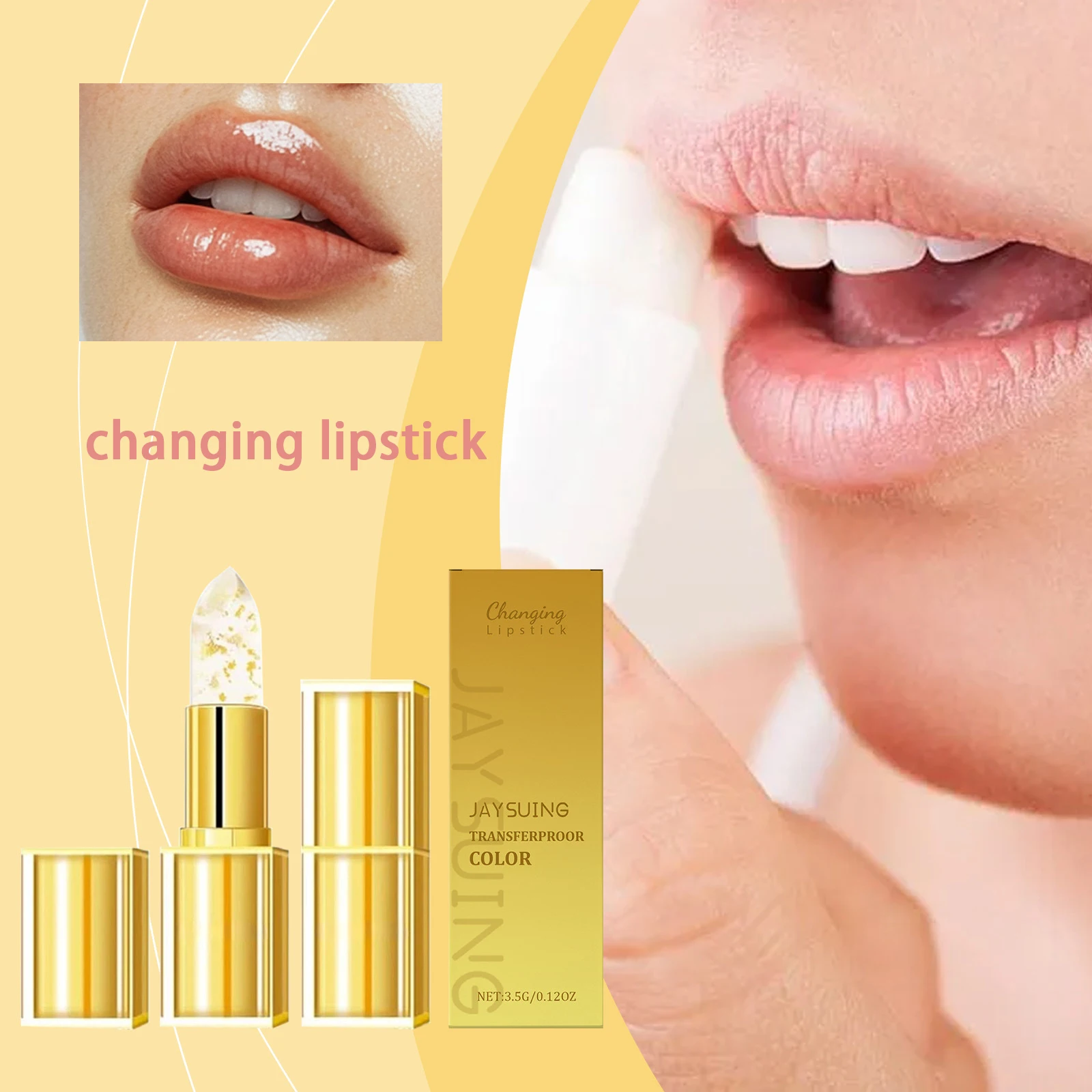 Jaysuing wechselnder, wasserfester, langlebiger Lippenstift, nährende Lippenhaut, feuchtigkeitsspendende Pflege, Lippenbalsam, nicht klebend, bezauberndes Lippen-Make-up