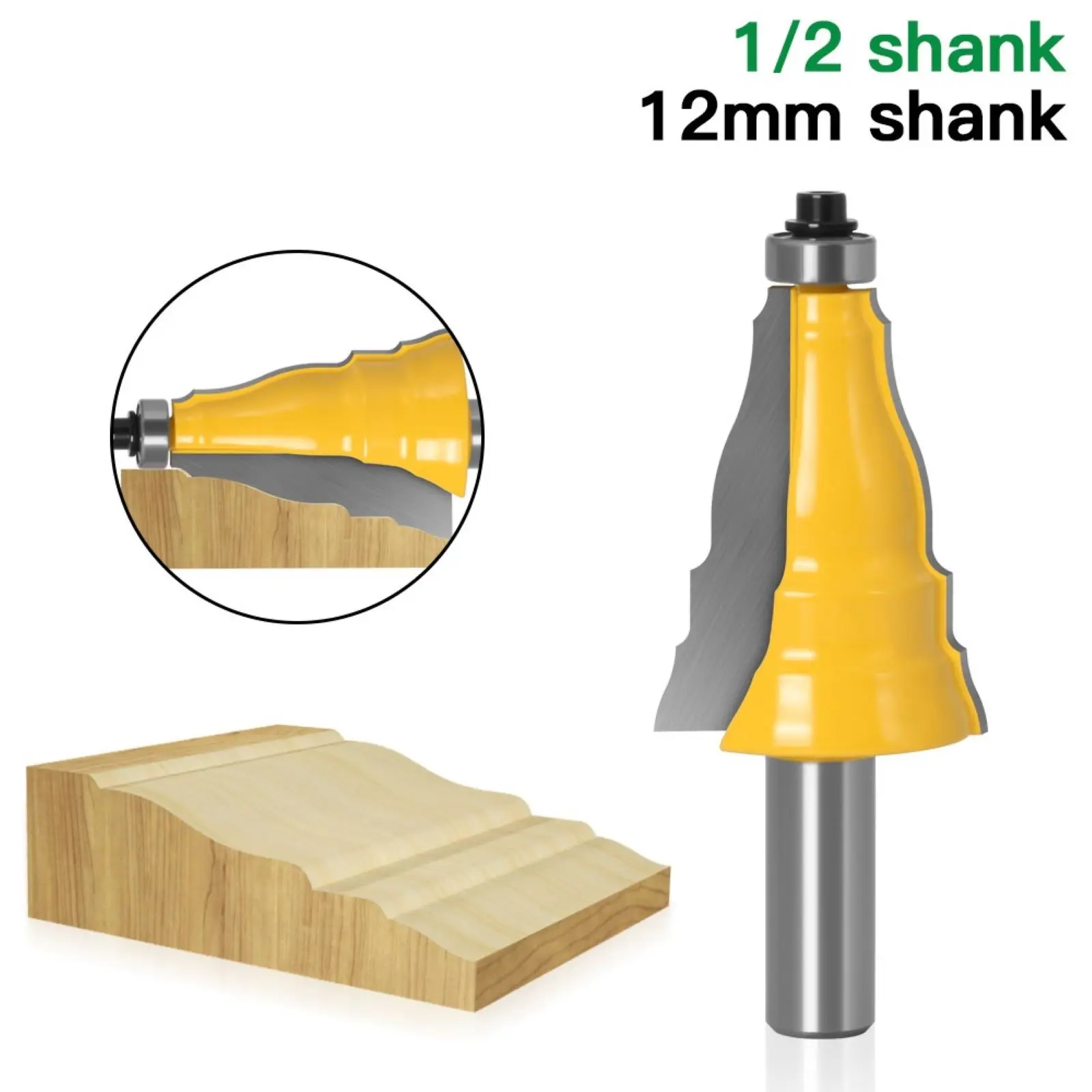 

1Pc 12mm 1/2" Shank Cutter Door Window Casing Router Bit For Woodworking Profile Line Cutter Carbide HSS Wood Tools Accessories