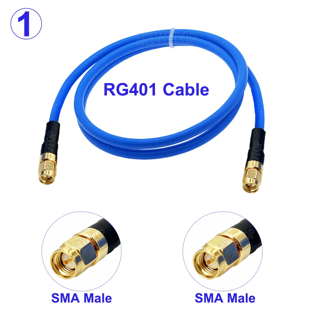 Blue RG401 Cable N Male to SMA Male Connector High Frequency Low Loss 50-5 N to SMA RG-401 Test Cable RF Coaxial Pigtail Jumper