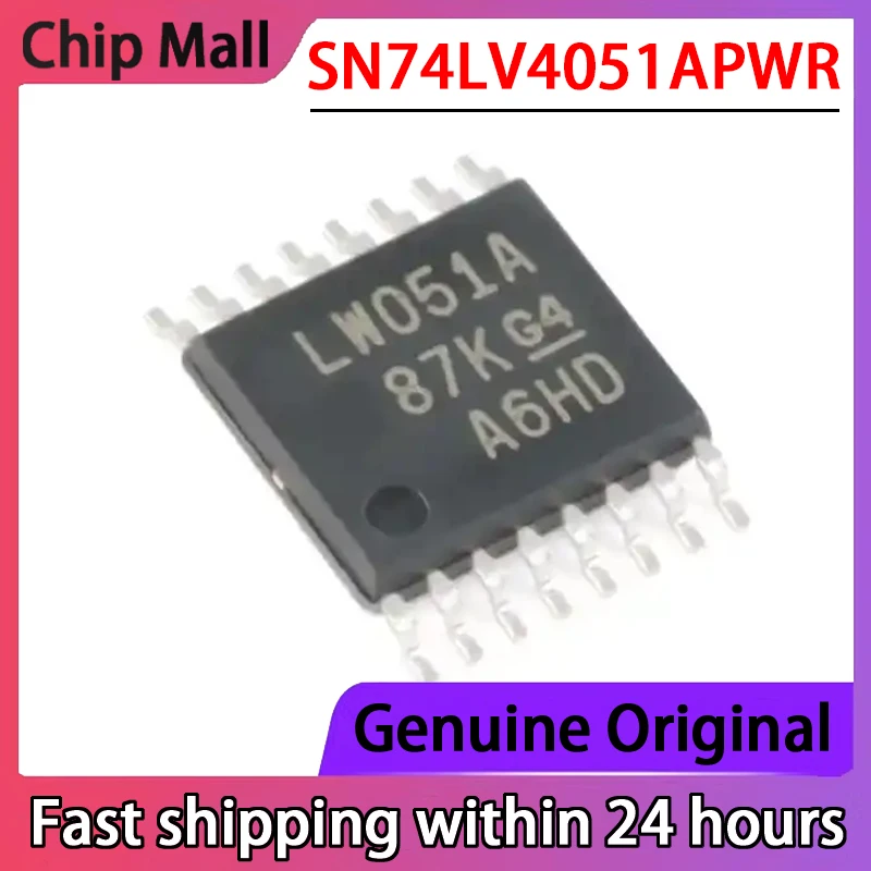 5PCS SN74LV4051APWR Screen Printed LW051A Brand New Stock TSSOP-16 8-channel Analog Multiplexer