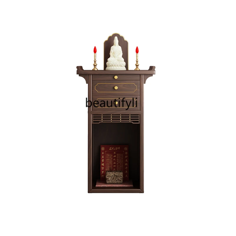 

Solid Wood Landlord Cabinet Altar God of Wealth Incense Burner Table Prayer Altar Table Table Household Minimalist Buddha Shrine