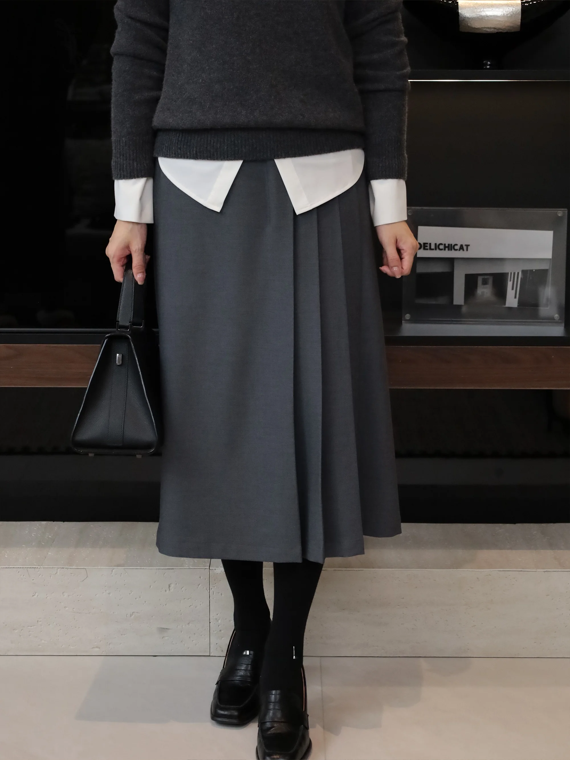 

Асимметричная плиссированная юбка CHI для повседневной носки и учебы, со средней талией, А-силуэт, из полиэстера, льна и ацетатного волокна