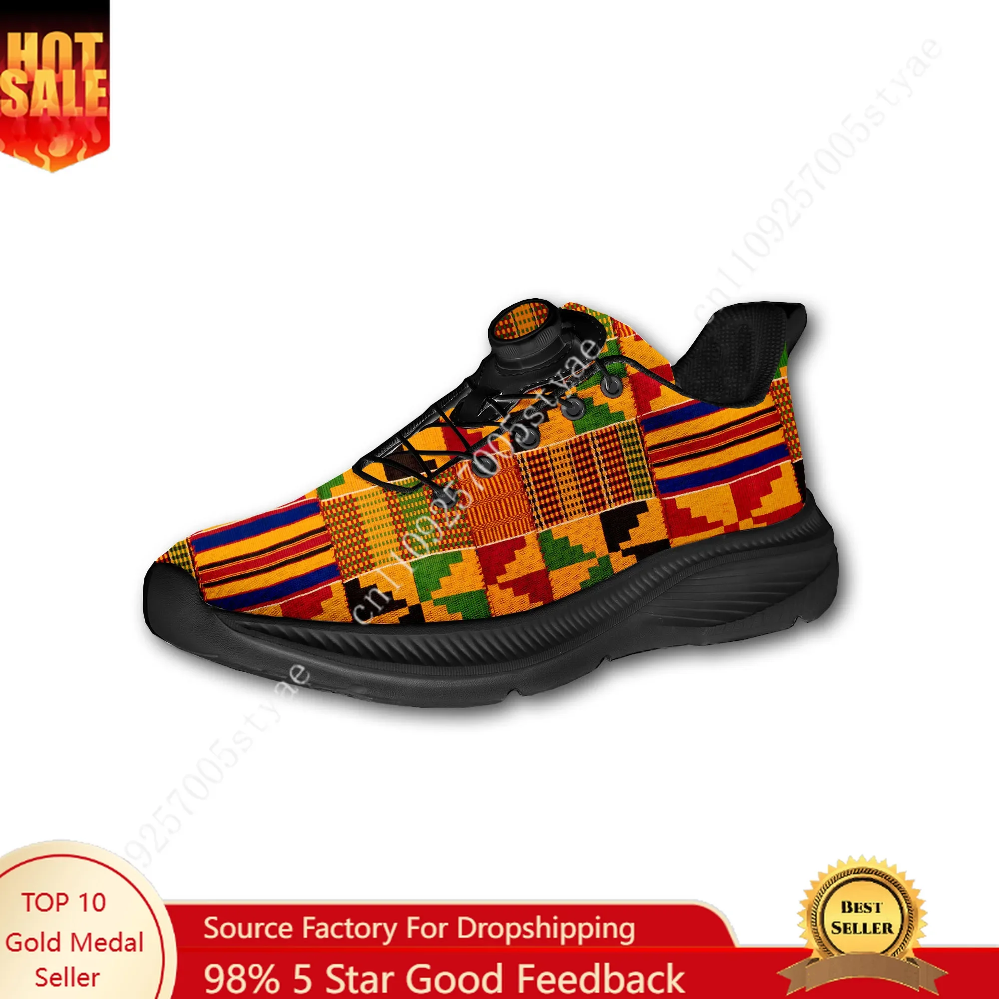 

African Ethnic Culture Custom Walking Shoes Men Woman Rotating Button Without Laces Shoe Design Logo Lightweight Sneakers Unisex