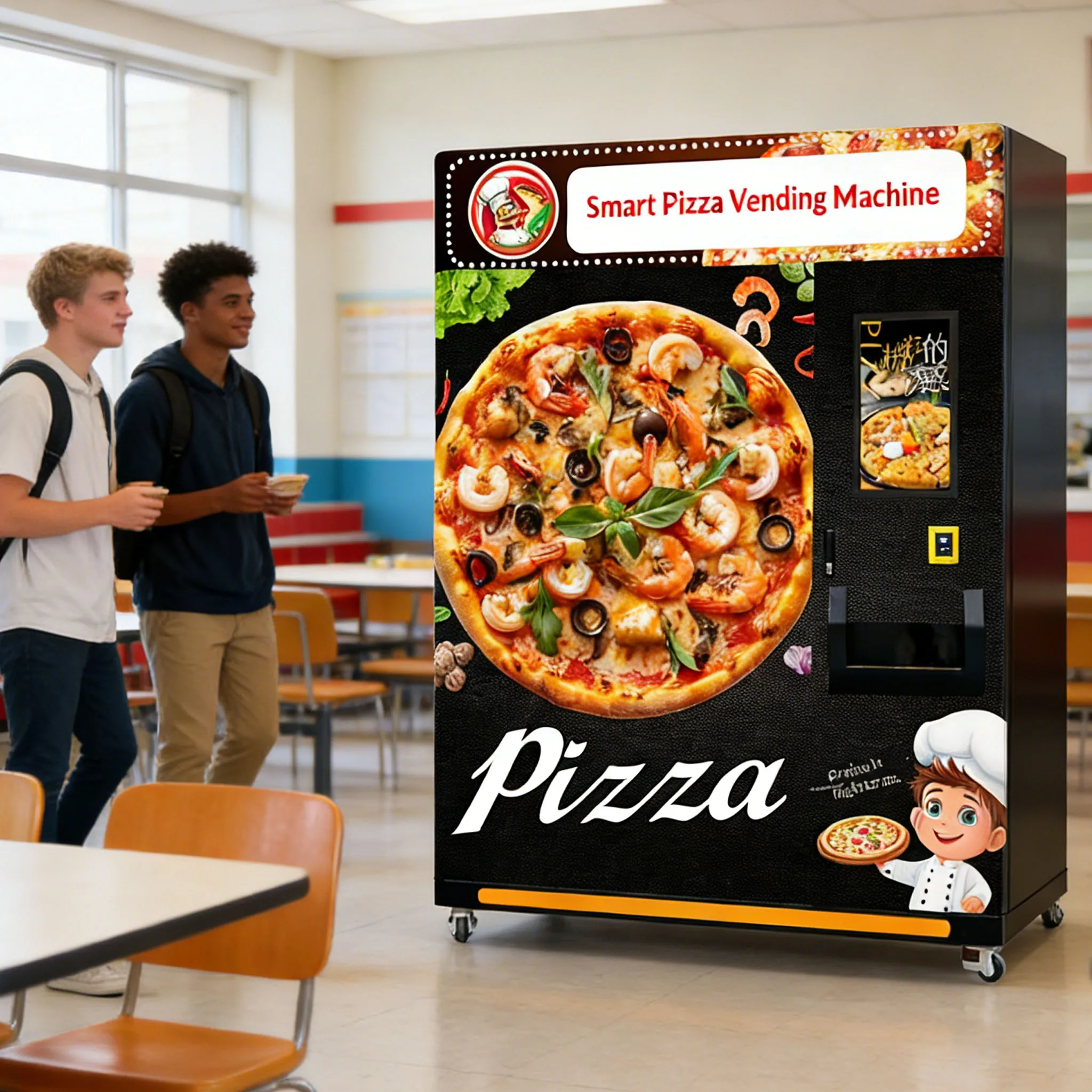 FL Pizza Vending Machine high definition advertising screen for downtown plaza unattended pizza gear