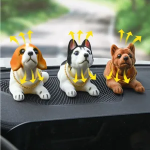 Car ornaments doll Husky Beagle St Bernard Pastor Shake Dog Duck Decoration Interior Accessories Automobiles Beautiful Creative Gifts 12 Main Sales Slip of Abanar head - №2