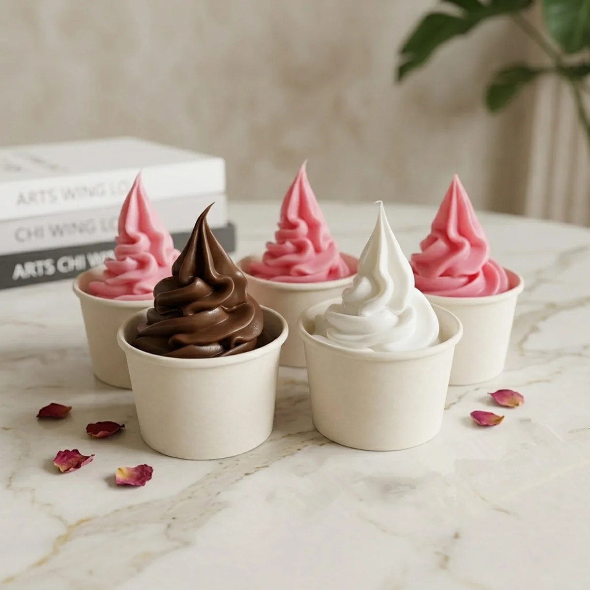 Modelo de Copa de Helado Artificial de 10 cm, Simulación de Yogurt Congelado, Accesorios Realistas para Fotografía de Alimentos, Decoración para Exhibición en Panaderías
