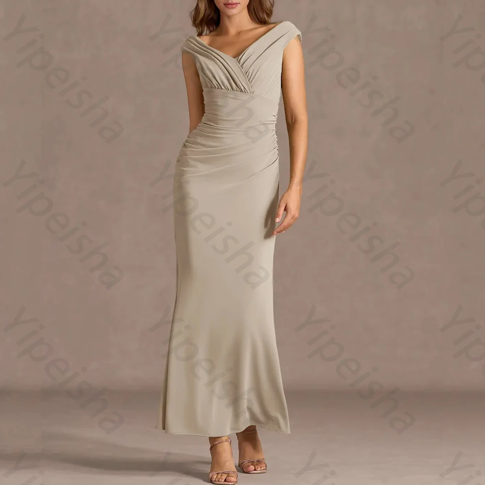 فساتين سهرة مثيرة بدون أكمام على شكل حرف V، فستان طويل أنيق للمشاهير، فستان رائع عالي الجودة للحفلات الراقصة للنساء حسب الطلب #6