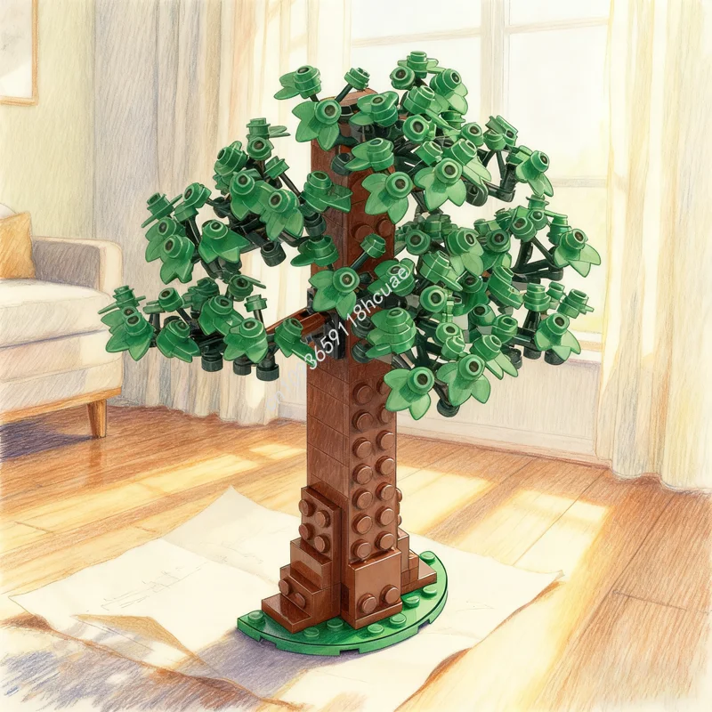 255 stücke MOC Die Baum Blätter Shire Icons Modell Bausteine Architektur DIY Kreative Weihnachten Geschenke Spielzeug Idee Bildung Ziegel