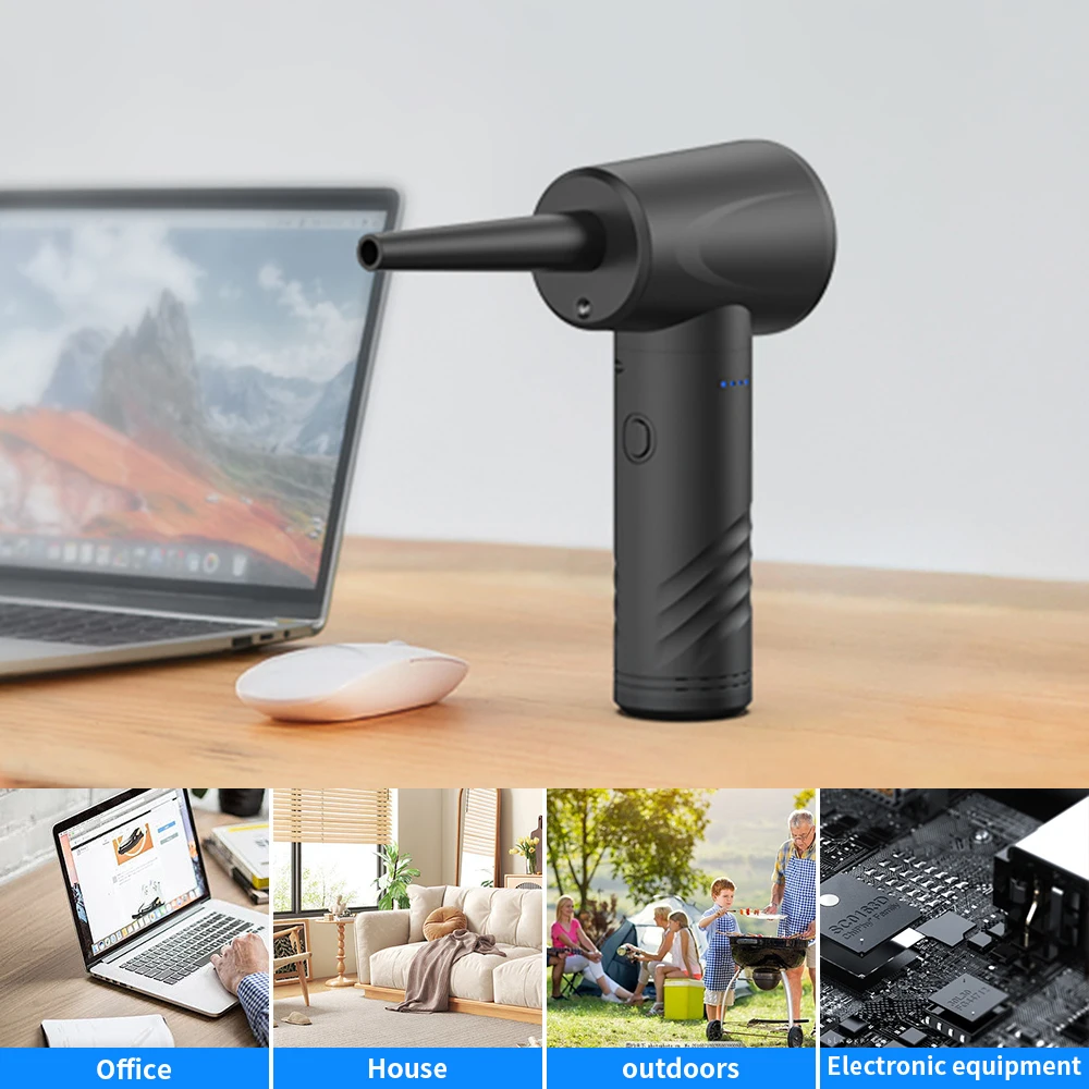 Protable Air Duster for Computer Cleaning 53000RPM Cordless Compressed Air Blower with LED Light for PC computers Keyboard Clean