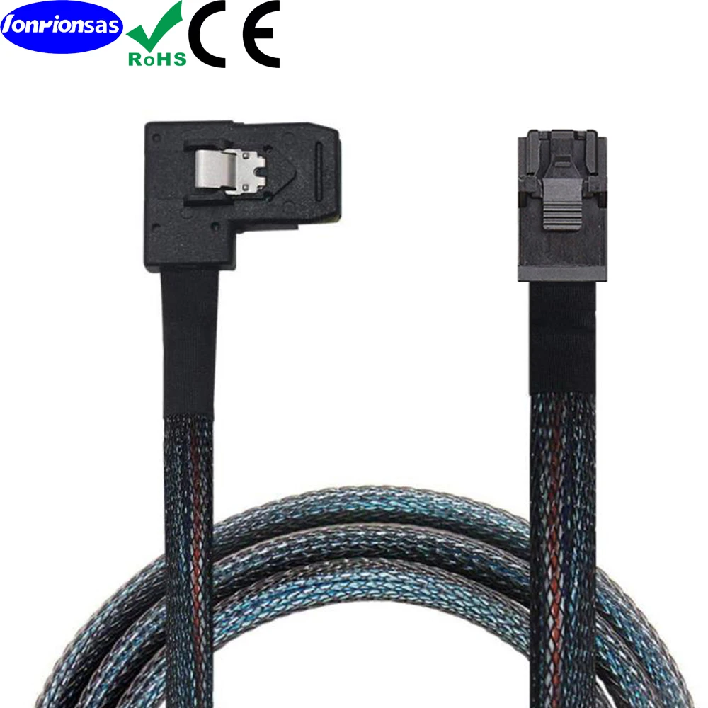 LONRIONSAS#Mini SAS HD Cable, Mini SAS SFF-8643 to RIGHT Angle Mini SAS 36Pin SFF-8087 Cable, Mini SAS 36Pin to SFF-8643 Cable