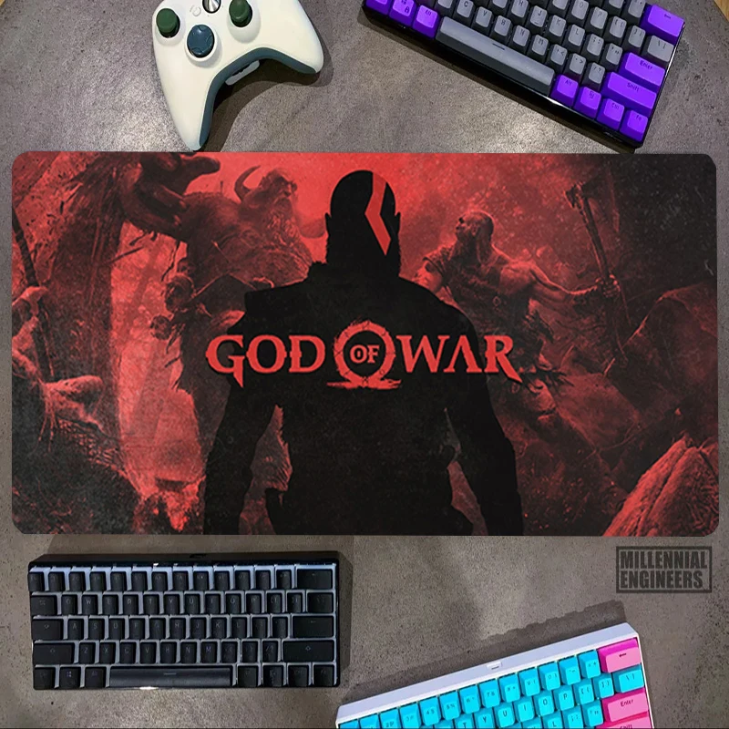 

G-God Of War Game Mouse Pad Keyboard Desk Mat Mousepad Gamer Gaming Mats Office Accessories Big Mousepepad Extended Large Mause