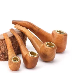 Wooden Smoking Tobacco Pipe Classic Curved Tobacco Filter Pipe Wood Tobacco Pipe Tobacco Smoking Pipe Wooden Pipe Smoking Gift