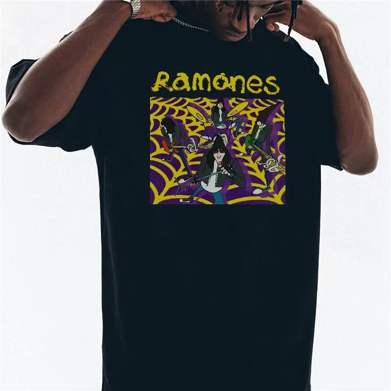 Das Albumcover „Road To Ruin“ der Ramones, Cartoon-Band-Grafik, T-Shirt aus Baumwolle, für Männer und Frauen, Streetwear-Oberteil. – Detail 5