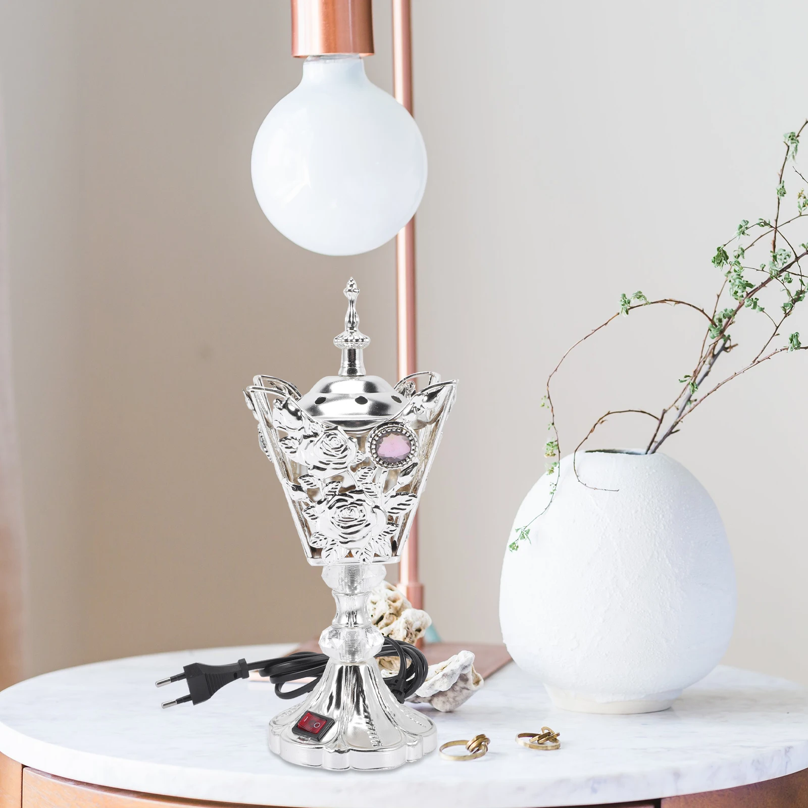 

Charcoal Incense Burner Metal Censer Electric Censer Spa Incense Burner Metal Censer Decor (EU Plug)