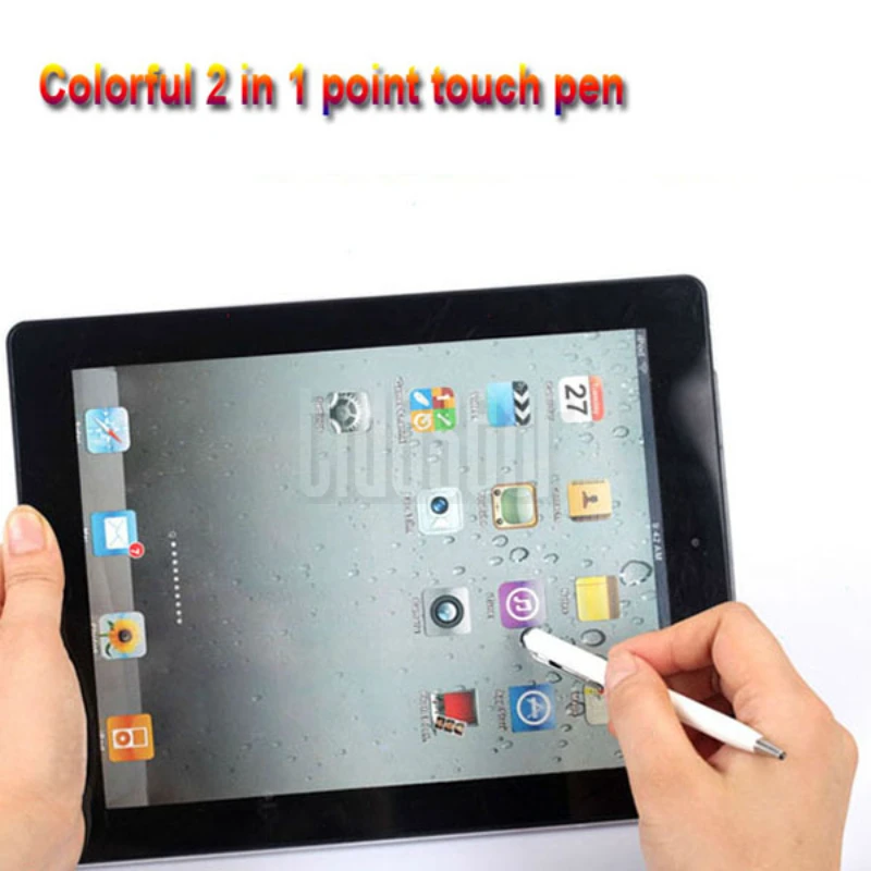 Mini Tela de Toque Capacitiva Stylus Pen, 2 em 1 Stylus para iPhone, iPad, Telefone Inteligente, Tablet, Laptop, Built-in Canetas Esferográficas, 100Pcs