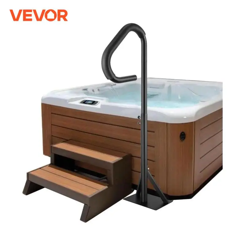 VEVOR 360 Rotatable Hot Tub Handrail Spa Side Hand Rail Adjustable Height with Slide-Under Mount Base for Indoor Outdoor Bathtub