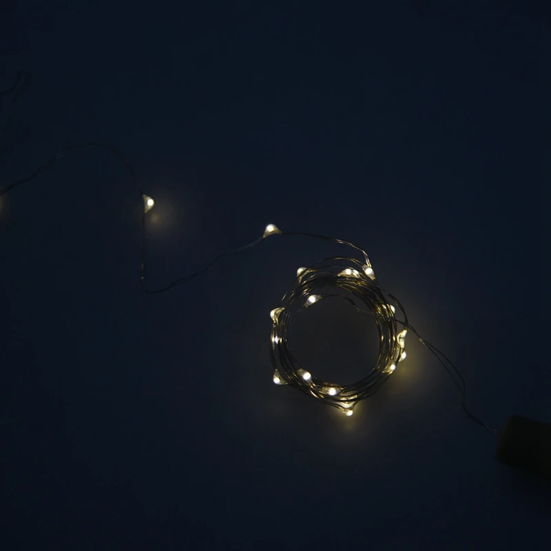 Cortiça em forma LED Night Fairy String Light, 20 LEDs, quente branco vinho garrafa lâmpada, dom solar, coreano, quente, 4pcs, 2m