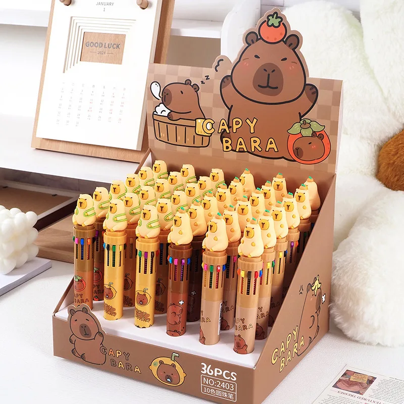 Cartoon Cute Capybara Series Ball Pen Mechanical Pencil Gel Pen Stationery Student Supplies Stationery Wholesale