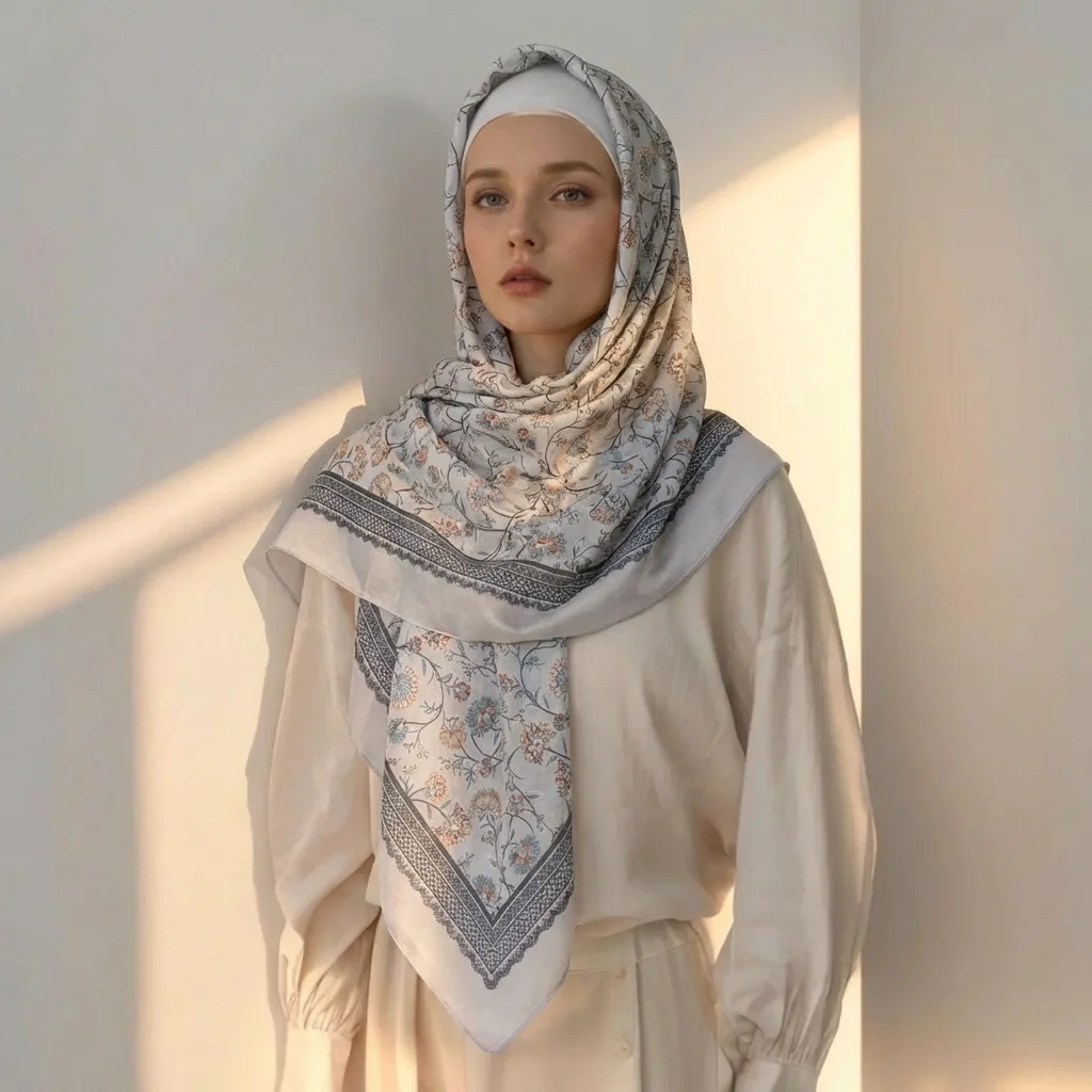 

Женский квадратный шарф с цветочным принтом, хиджабы, шарфы для женщин, мусульманские шали, малайзийский платок, повязка на голову, платок 110*110 см