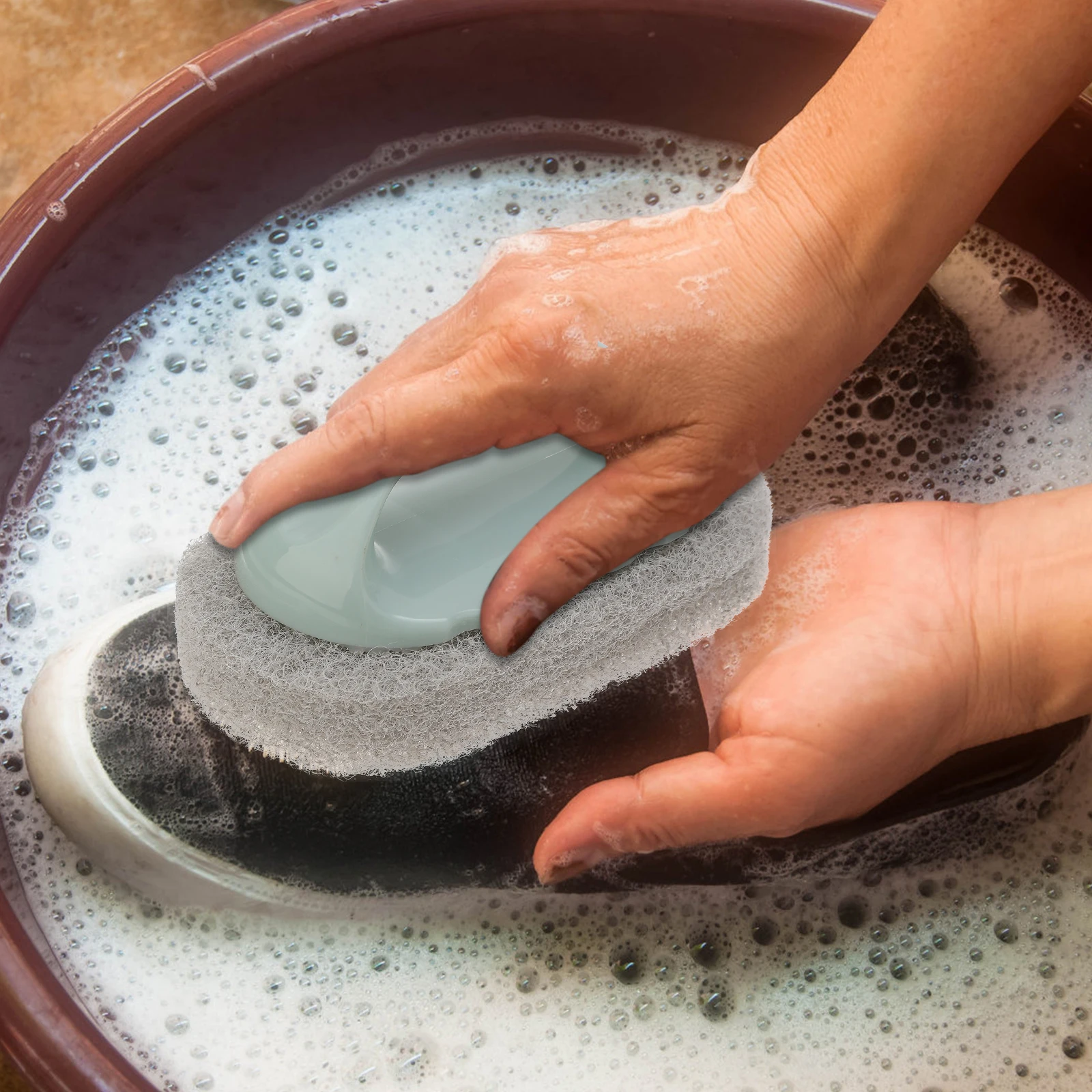 

3pcs Kitchen Scrub Durable Plastic Household Cleaning Tool Tiles Toilets Cooktops Bathroom Lightweight Portable Multi-Functional