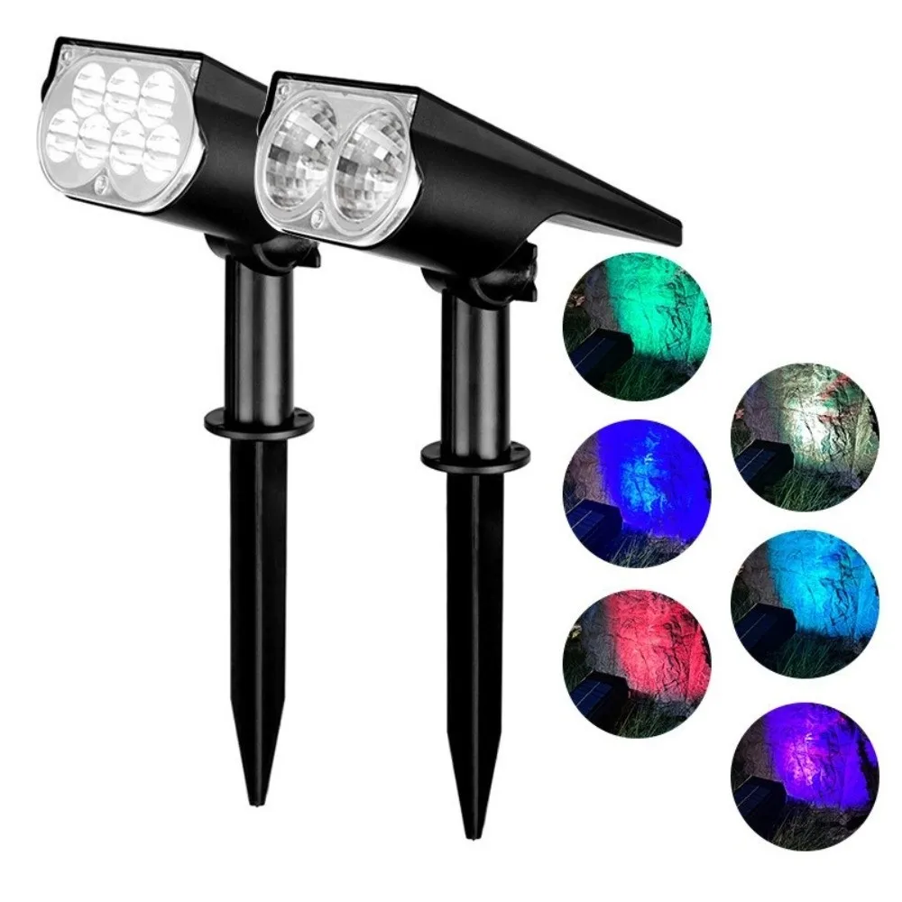 

2/7LED Solar Spotlight Ultra Bright Waterproof Landscape Wall Light Adjustable Anti-freezing Lawn Lights Tree Lighting
