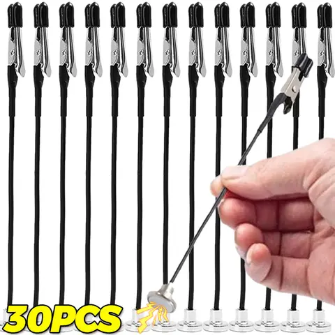 1/30PCS 자기 악어 클립 모델 페인팅 스탠드베이스 홀더 유연한 금속 가격 태그 카드 사진 클램프 에어 브러시 액세서리