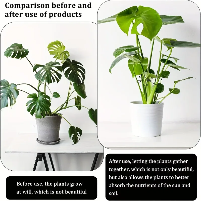 4er-Pack Pflanzenstützstäbe - Verstellbarer Anti-Kipp-Blumenständer für Hydrokultur-/Gartenpflanzen, Grüner Faltbarer Fixierer – Detail 6