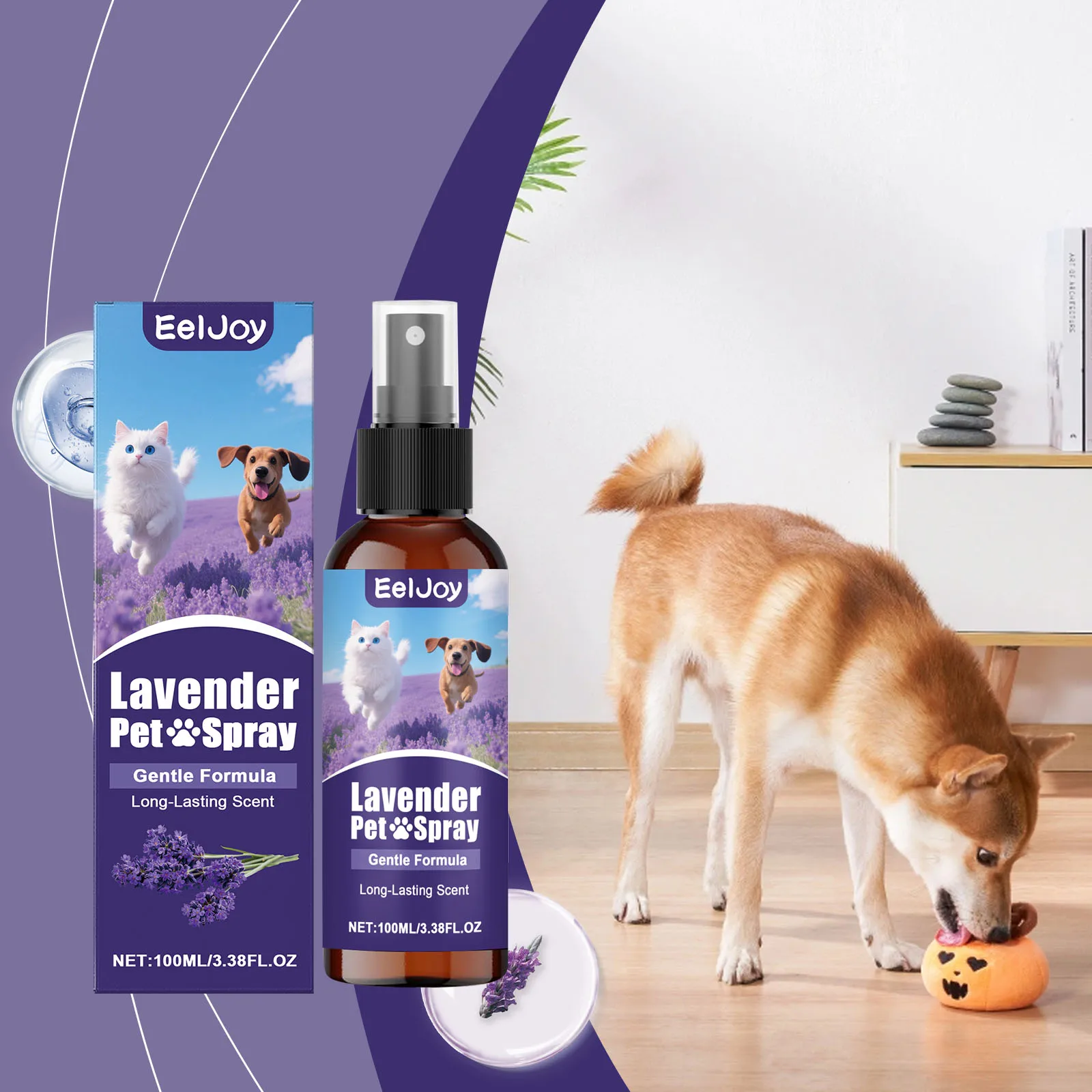

Pet Deodorization Spray Effectively Eliminate Odor Cleaning Cat and Dog Beds Daily Maintenance Lavender Fragrance Pet Deodorizer