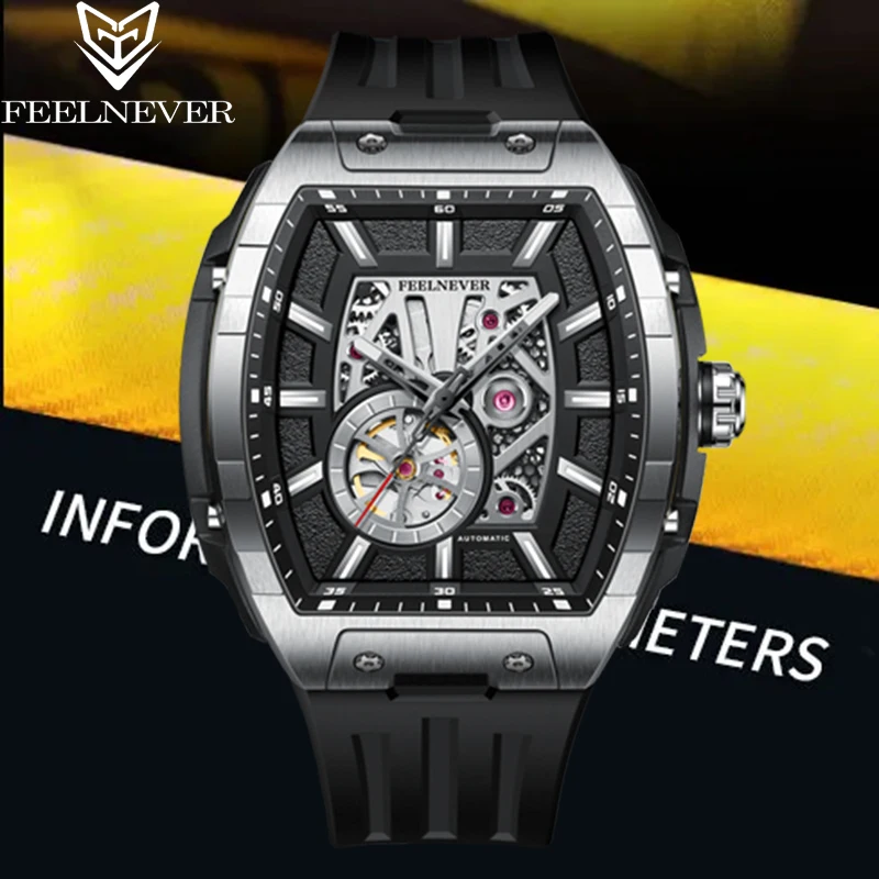 

FeelNever Professional Hollow Mechanical Men Watches Fashion Luxury Business Sapphire Crystal Automatic Waterproof Vintage Clock