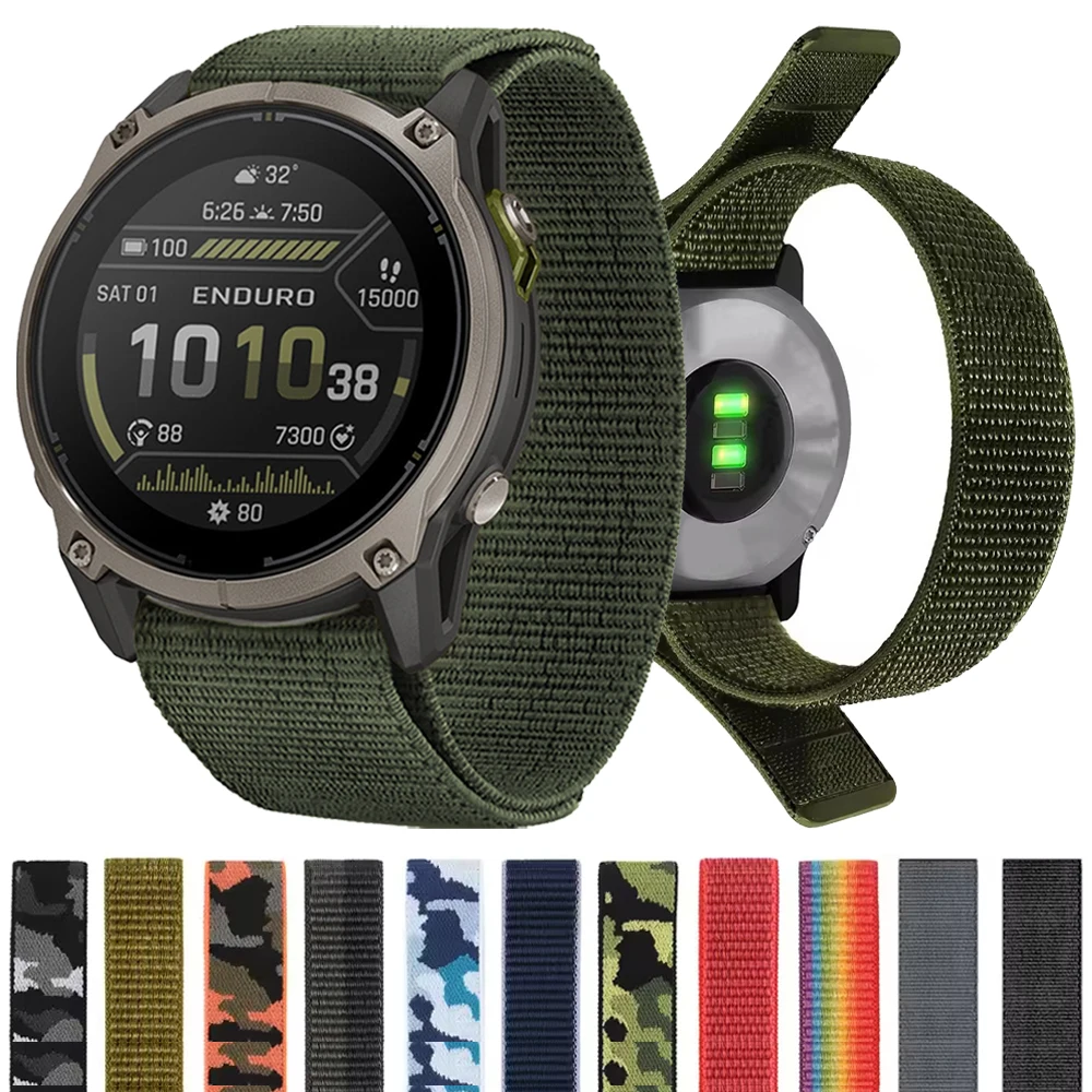 22mm 26mm Nylon Strap For Garmin Enduro 4/Fenix 9 8 Pro 47mm 51mm Solar/Approach S72/Tactix 8/Epix Pro Quick Fit Sports Bracelet
