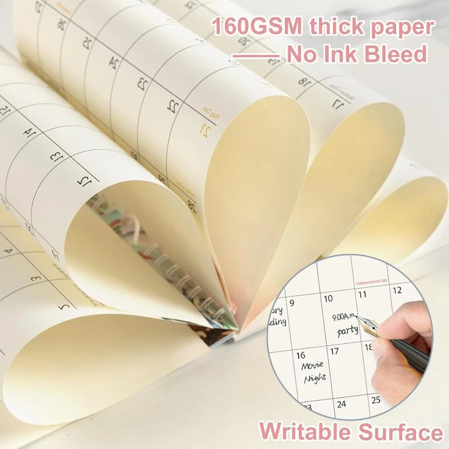 Маленький настенный календарь на 2026202718 месяцев Мини-настольный настенный календарь работает с января 2026 до июня. 2027 Вертикальная ежемесячная заметка размером 6 x 9 дюймов