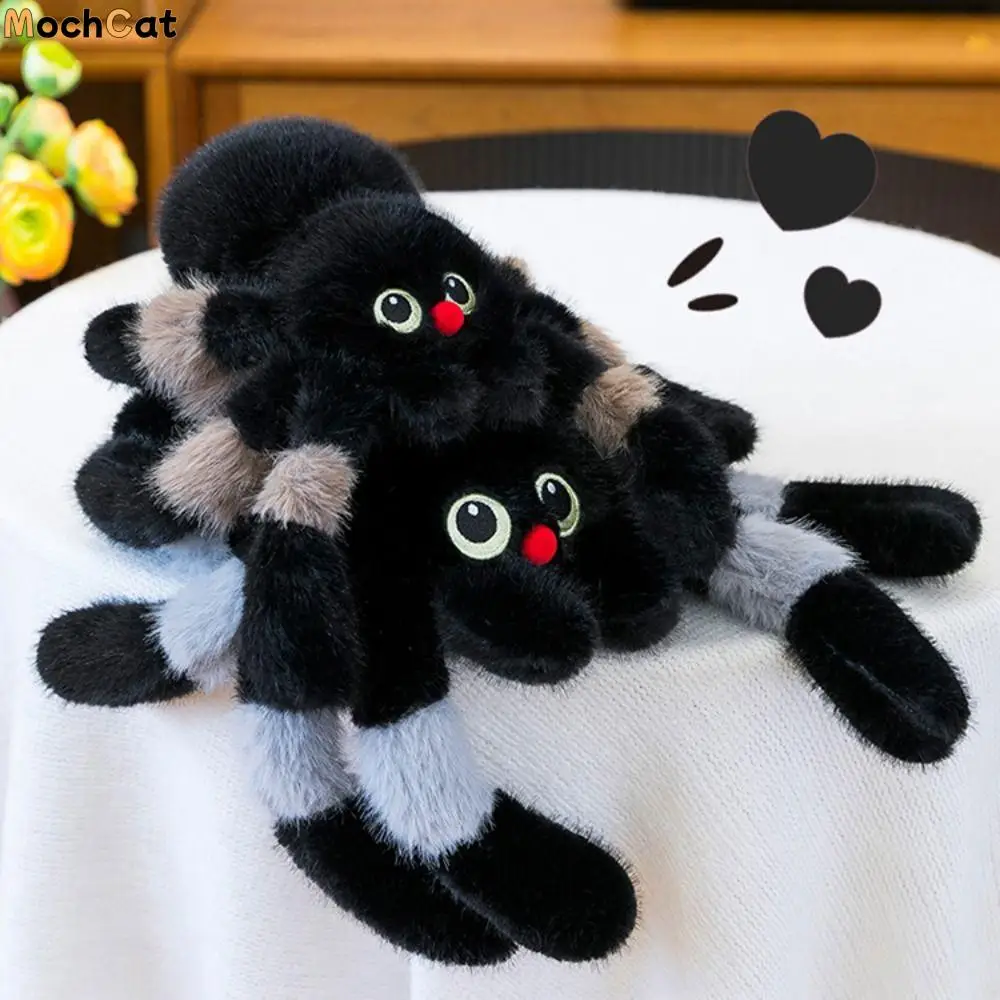 

Holloween Decor Colored Eye Spider Plush Doll Fluffy Interactive Spider Stuffed Animal Toy Comfortable Soft