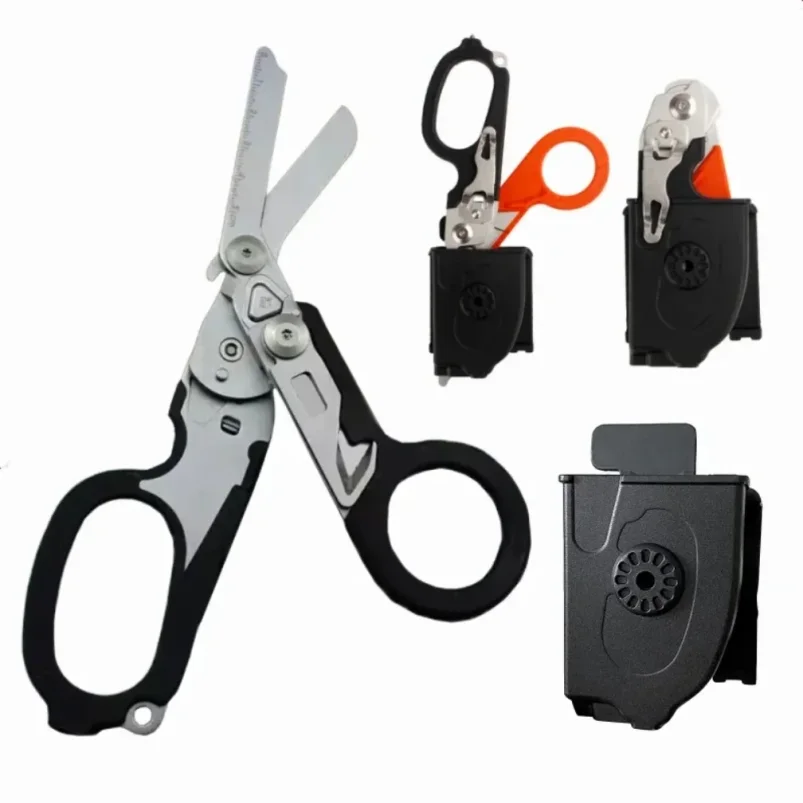 Multifunctional Folding Tactical Shears, First Aid Emergency Rescue Scissors, Outdoor Survival Multi‑Tool Trauma Shears for EDC