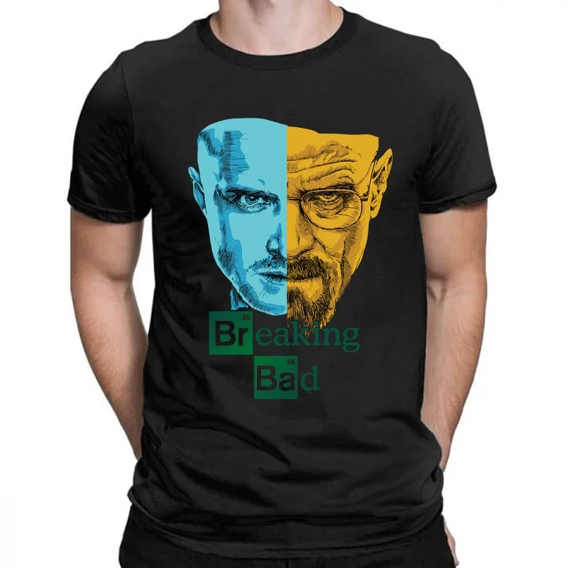 Short-sleev Tee Male Summer Oversized T-shirt Breaking Bad Heisenberg Los Pollos Hermanos Movie Print Tshirt Men Fashion