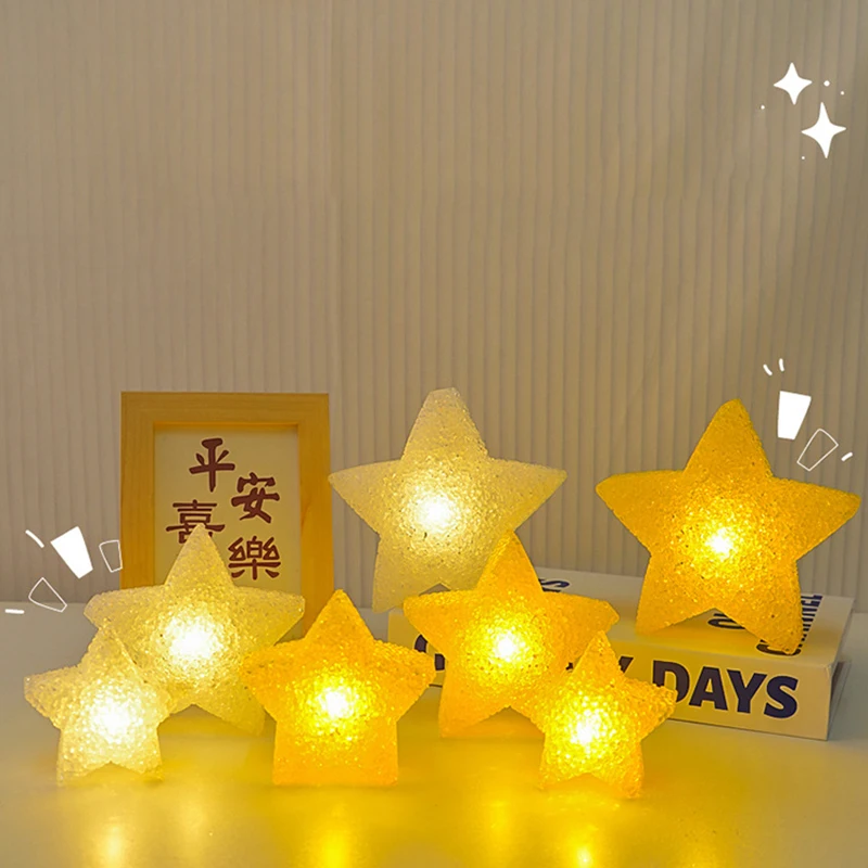 Ster Handheld LED-licht Plastic stervormig nachtlampje Antislipband Lichtlamp voor dansvoorstelling Podium Foto Prop