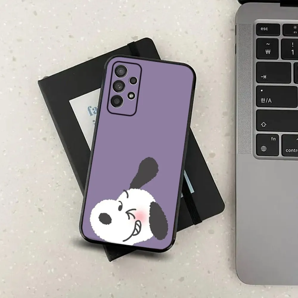 Cartoon S-Snoopys Phone Case For Samsung Galaxy A13,A21s,A22,A31,A32,A52,A53,A71,A80,A91 Soft Black Cover