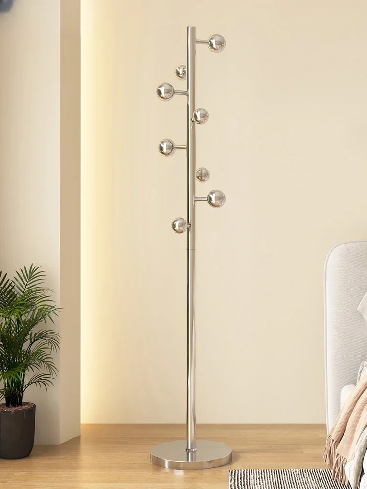 Italian hanger floor coat rack light luxury household bedroom single pole stainless steel hanger