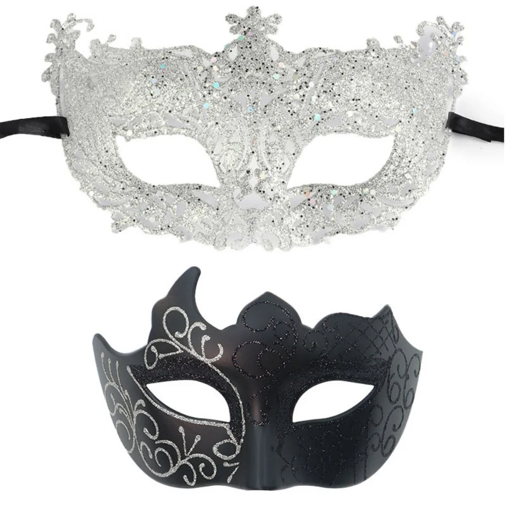 

Венецианская маскарадная маска, удобная маска для пар, полумаска для лица, костюм ручной работы, аксессуары для косплея для вечеринок, танцев
